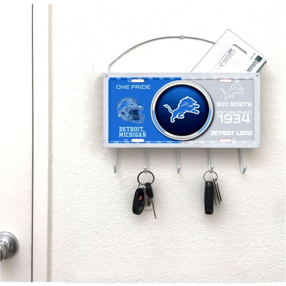 Detroit Lions Mail Organizer, Mail Holder, Key Rack, Mail Basket, Mailbox - Picture 2 of 3
